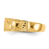 14K Yellow Gold Footprints Toe Ring view 3