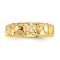 14K Yellow Gold Footprints Toe Ring view 4