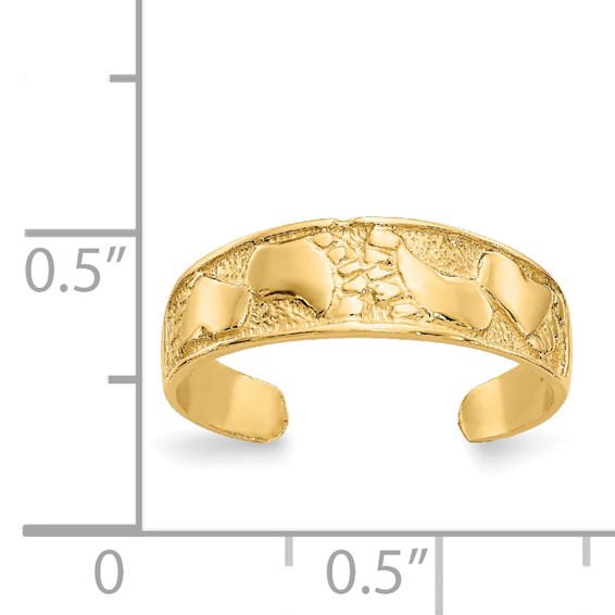 14K Footprints Toe Ring