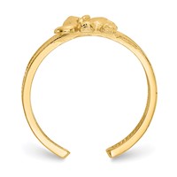 14K Yellow Gold Elephant Toe Ring view 2