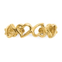 14K Yellow Gold Open Hearts Toe Ring view 4