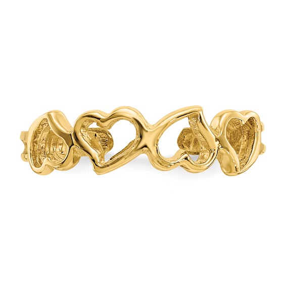 14K Open Hearts Toe Ring