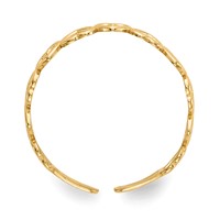14K Yellow Gold Open Hearts Toe Ring view 2