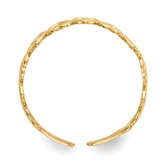 Gold Polished Heart Toe Ring