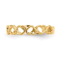 14K Yellow Gold Open Hearts Toe Ring view 3