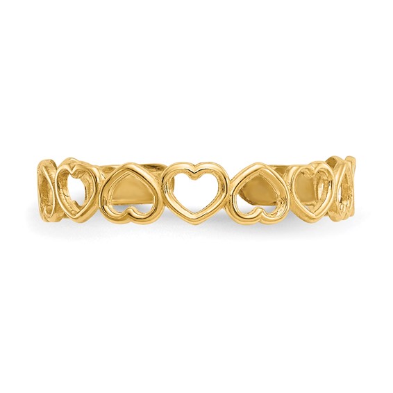 Gold Polished Heart Toe Ring