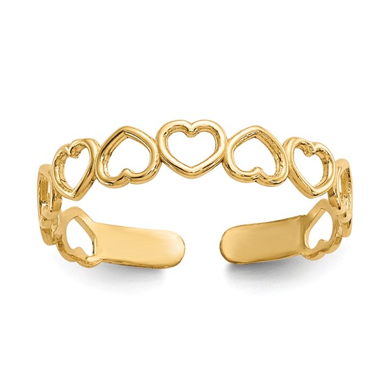 Gold Polished Heart Toe Ring