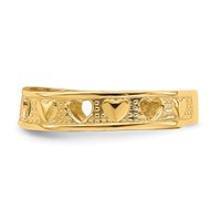 14K Yellow Gold Heart Design Toe Ring view 3