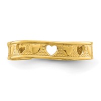 14K Yellow Gold Heart Design Toe Ring view 5