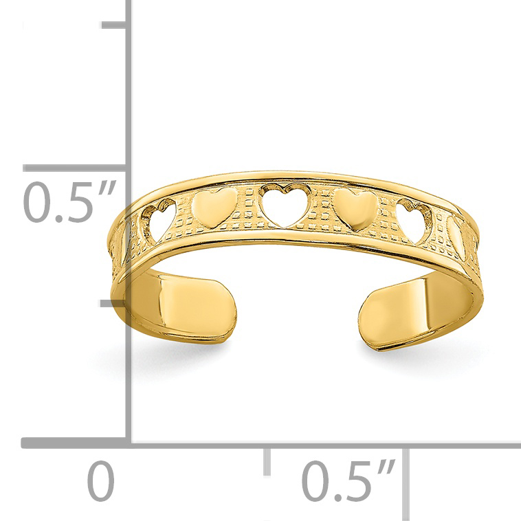 14 Karat Herz Design Zehenring K3839 - Bild 4 von 6
