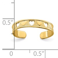 14K Yellow Gold Heart Design Toe Ring view 4