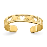 14K Yellow Gold Heart Design Toe Ring view 1