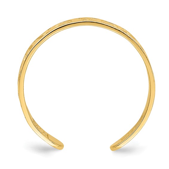 Gold Polished and Textured XO Toe Rings