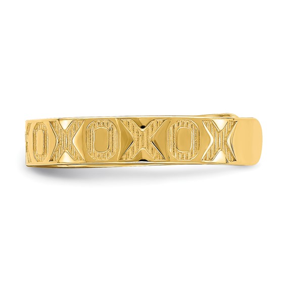Gold Polished and Textured XO Toe Rings