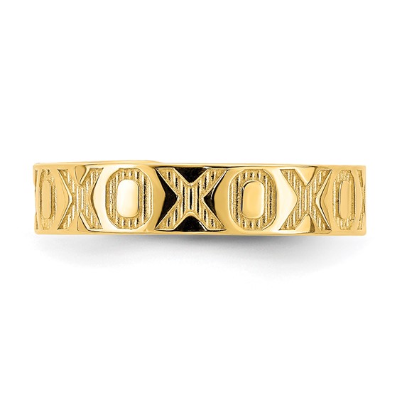Gold Polished and Textured XO Toe Rings