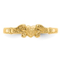 14K Textured Mini Heart Size 1 Ring view 5