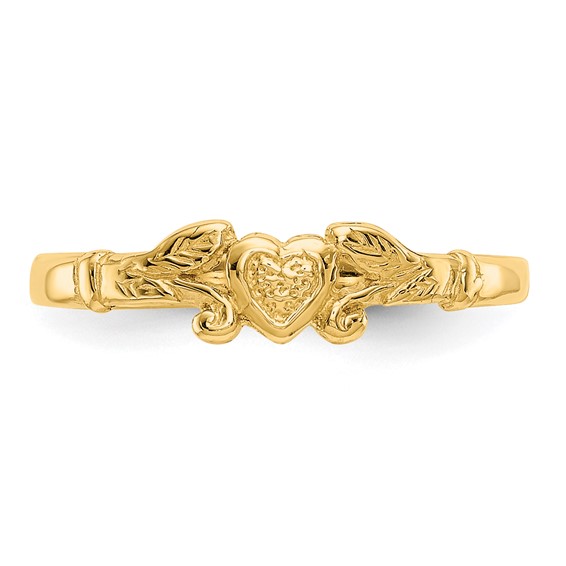 Gold Polished Heart Children's Rings