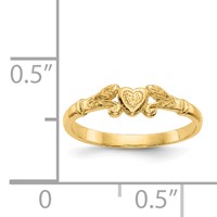 14K Textured Mini Heart Size 1 Ring view 3