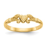 14K Textured Mini Heart Size 1 Ring view 1