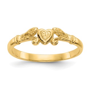 Gold Polished Heart Children's Rings