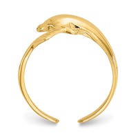 14K Yellow Gold Dolphin Toe Ring view 2