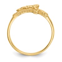 14K Yellow Gold Satin Finish Crucifix Ring - Size 3.5 view 2
