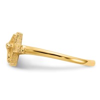 14K Yellow Gold Satin Finish Crucifix Ring - Size 3.5 view 4