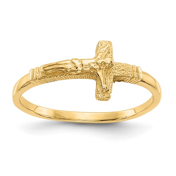 Gold Childs Crucifix Ring