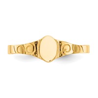 14K Yellow Gold Polished 4.0x 5.0mm Closed Back Oval Signet Ring view 5