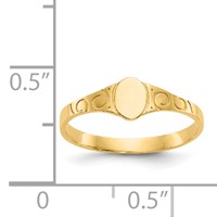 14K Yellow Gold Polished 4.0x 5.0mm Closed Back Oval Signet Ring view 3