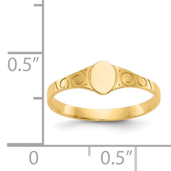 Gold Polished Children's Signet Rings