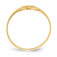 14K Satin 5.0x5.0mm Closed Back Size 3 Heart Signet Ring view 2