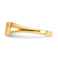 14K Satin 5.0x5.0mm Closed Back Size 3 Heart Signet Ring view 4