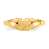 14K Satin 5.0x5.0mm Closed Back Size 3 Heart Signet Ring view 5