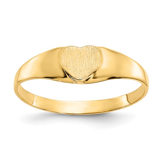 Gold Polished Children's Heart Rings