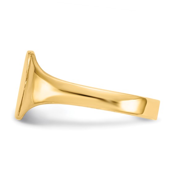 14k 5.0x6.5mm Closed Back Size 1 Baby Oval Signet Ring