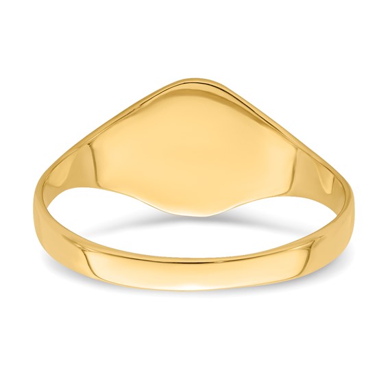 14k 5.0x6.5mm Closed Back Size 1 Baby Oval Signet Ring