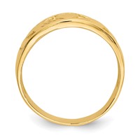 14K Yellow Gold Ladies Polished Claddagh Band view 2