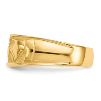 14K Yellow Gold Ladies Polished Claddagh Band view 4