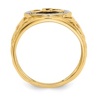 14K and White Rhodium Onyx Diamond Trinity Knot Ring view 2