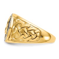 14K and White Rhodium Onyx Diamond Trinity Knot Ring view 4