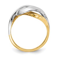 14K Two-Tone Swirl Ring view 2
