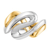 14K Two-Tone Swirl Ring view 5