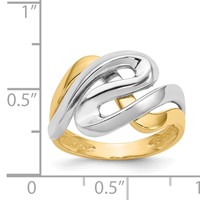 14K Two-Tone Swirl Ring view 3