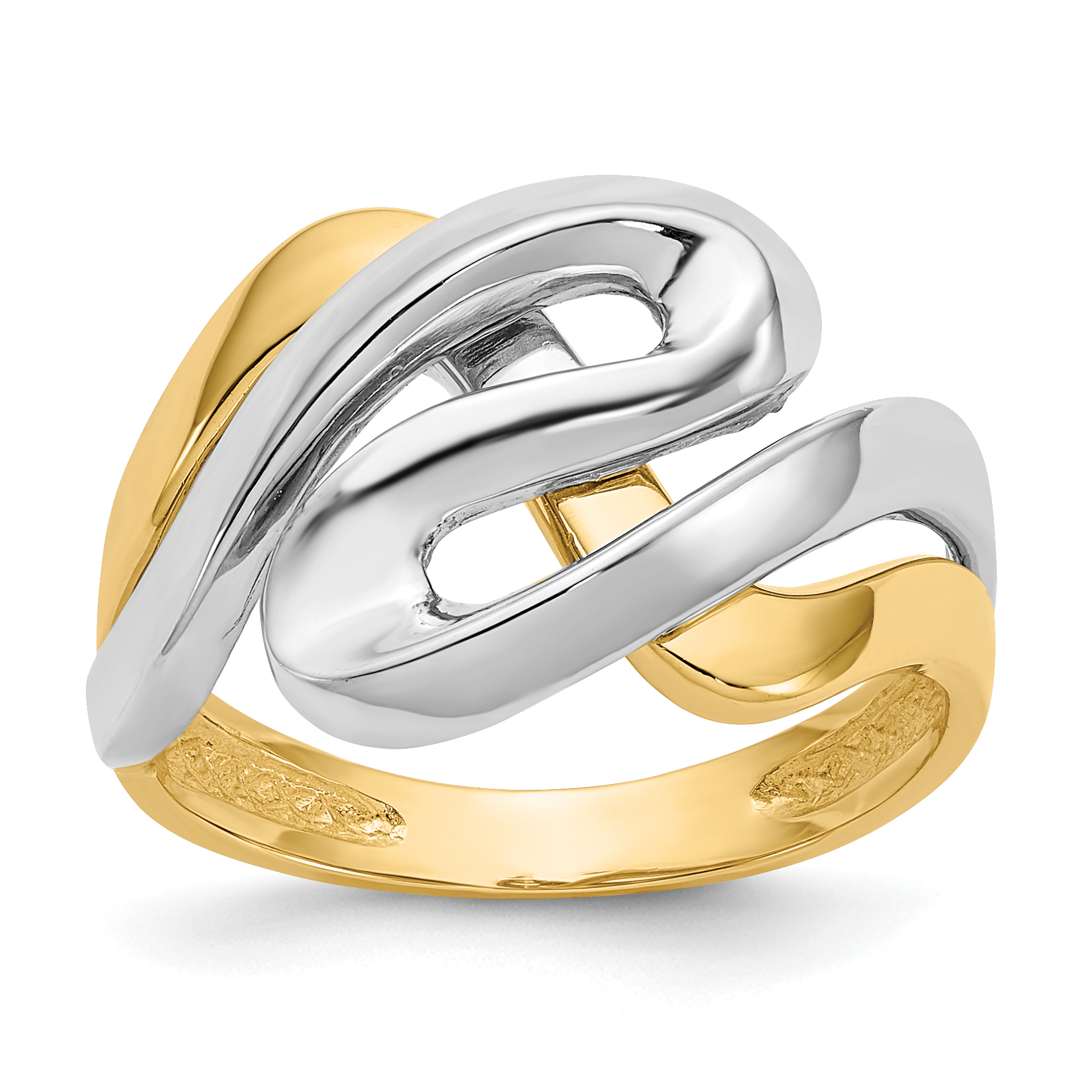 14K Two-Tone Swirl Ring (K3858)