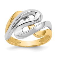 14K Two-Tone Swirl Ring view 1