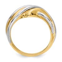 14K Two-tone Wave Ring view 2