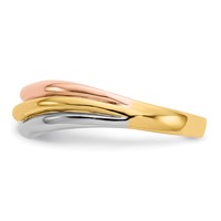 14K Tri-Color Open Fancy Curved Ring view 4