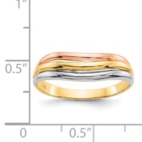 14K Tri-Color Open Fancy Curved Ring view 3