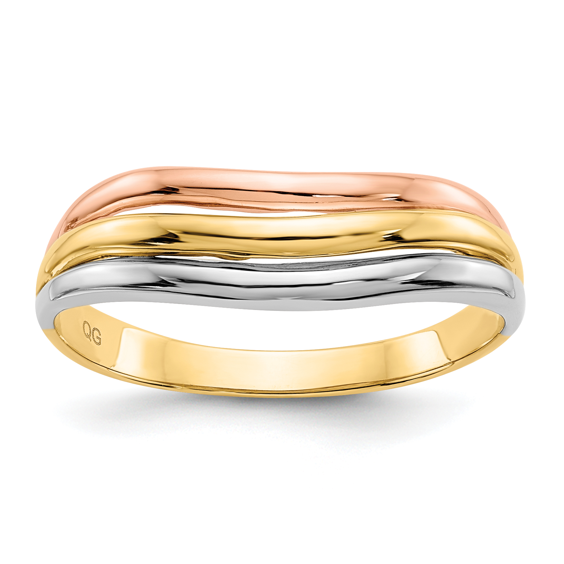 14K Tri-Color Open Fancy Ring (K3864)